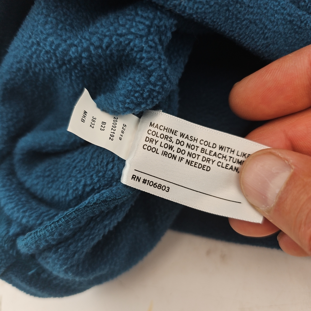 Duluth Trading Co Blue Fleece Pullover with Yellow Accents - Picture 4 of 4